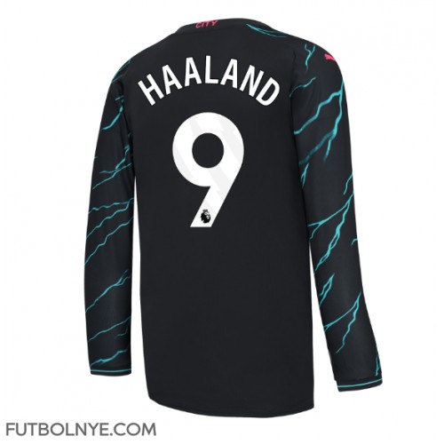 Camiseta Manchester City Erling Haaland #9 Tercera Equipación 2023-24 manga larga